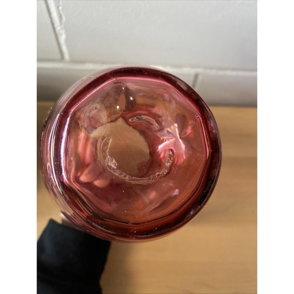 Fenton Cranberry Ruffled Glass‎ Pitcher - Picture 7 of 7